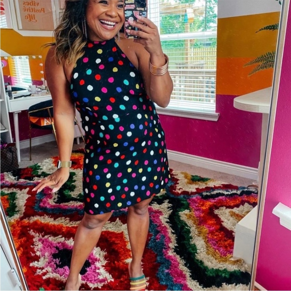 RIXO x Target Black Multi Color Polka Dot Halter Dress Plus Size 3X - Picture 2 of 14